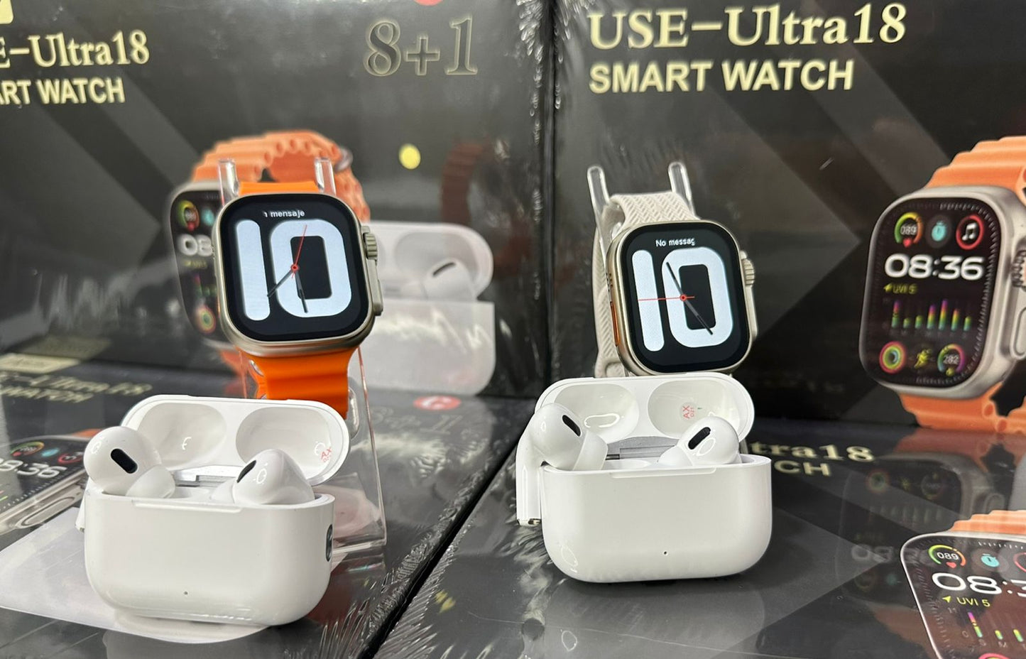 SMART WATCH INTELIGENTE ULTRA 18 INCLUYE AIRPODS SEGUNDA GENERACACION + 7 MANILLAS GRATIS Y CARGADOR INALAMBRICO